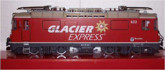 LGB G DC Panoramawagen 1. Klasse, RhB, GLACIER EXPRESS, LED